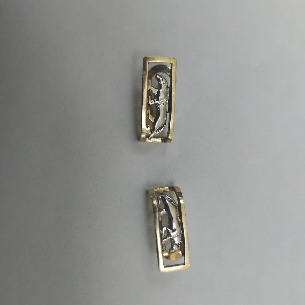 ARETES PAR ORO COMBINADO 14 K 6,00 GRMS (SEMINUEVO)