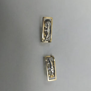 ARETES PAR ORO COMBINADO 14 K 6,00 GRMS (SEMINUEVO)
