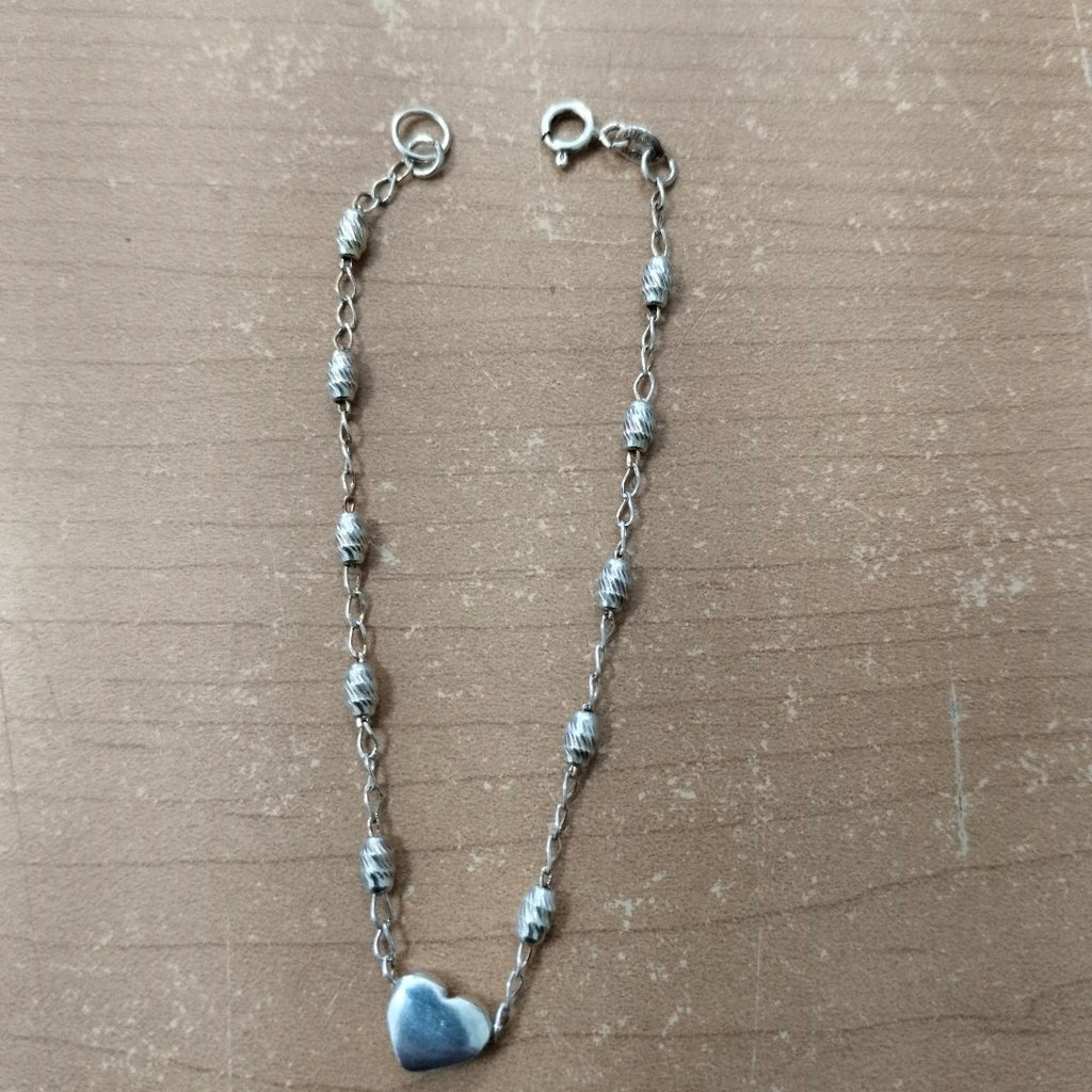 PULSERA TEJIDO CORAZON PLATA .925 18 CM 3.3 GR (NUEVO)
