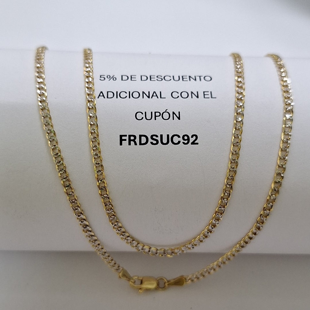 CADENAS BARBADA DIAMANTADA ORO 14K 55 CM 5.8 GR (NUEVO)