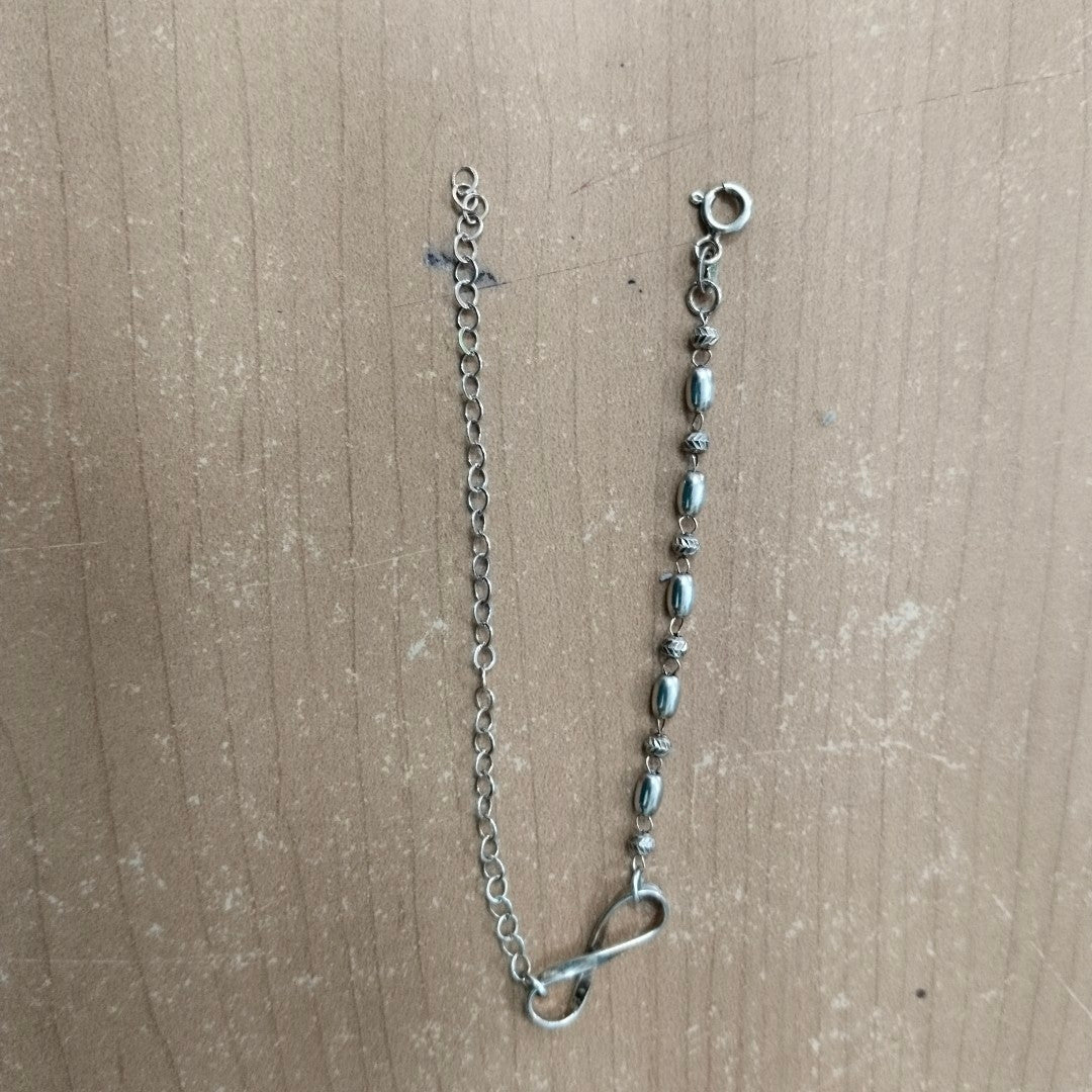 PULSERA TEJIDO INFINITO PLATA .925 18 CM 2.3 GR (NUEVO)