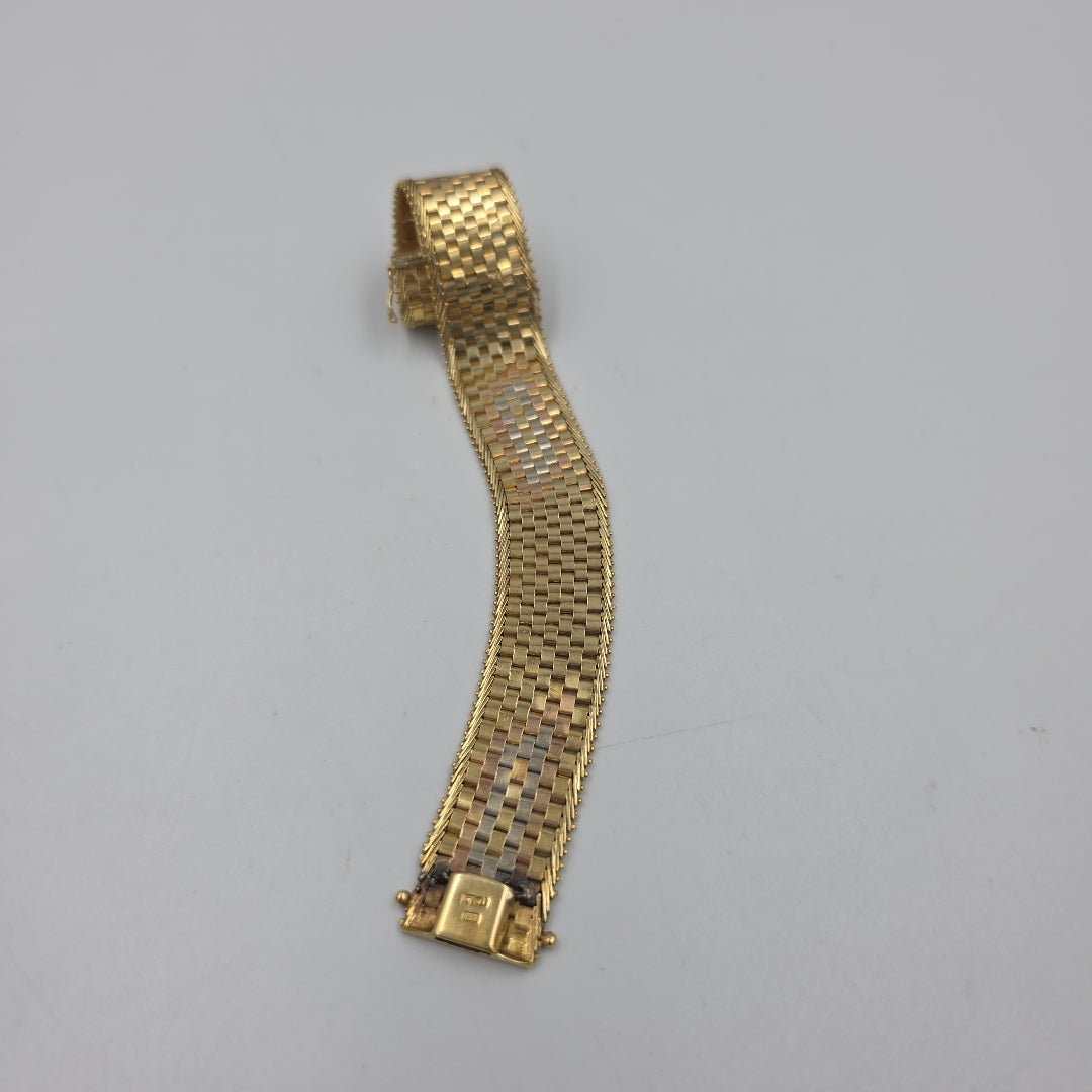 PULSERA ORO, ORO COMBINADO 14 K 27.7 GRMS (SEMINUEVO)