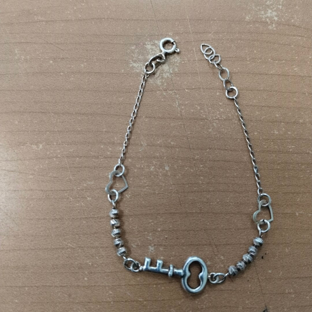PULSERA TEJIDO LLAVE PLATA .925 18 CM 2.3 GR (NUEVO)
