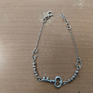 PULSERA TEJIDO LLAVE PLATA .925 18 CM 2.3 GR (NUEVO)