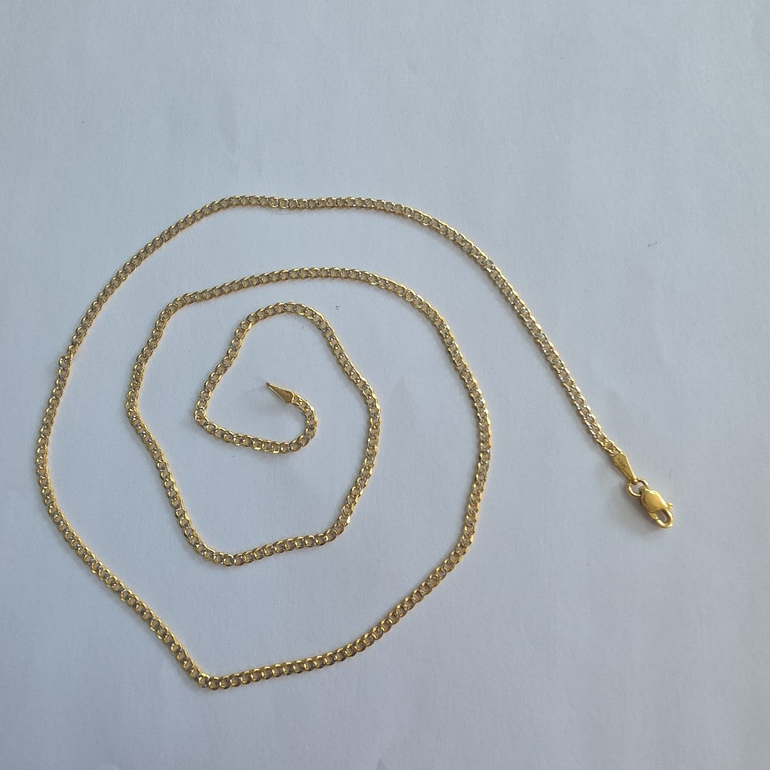 CADENAS BARBADA DIAMANTADA ORO 14K 60 CM 6.1 GR (NUEVO)