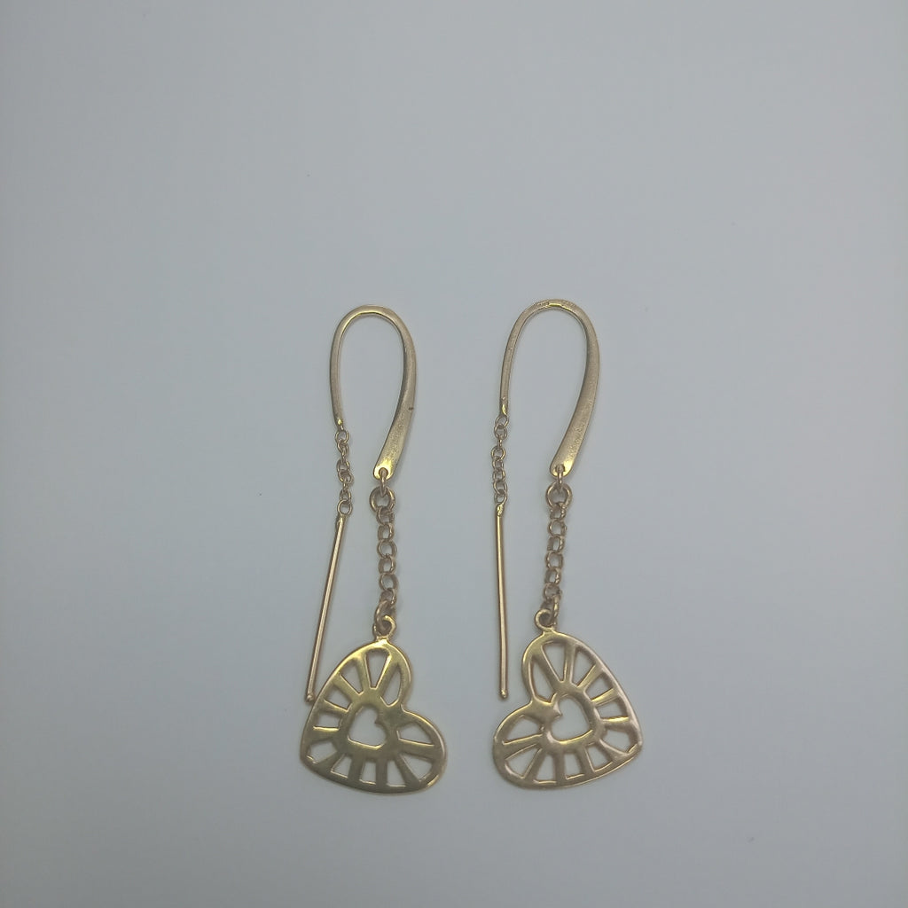 ARETES PAR,VIOLADORES PAR ORO 14 K 4,60 GRMS (SEMINUEVO)