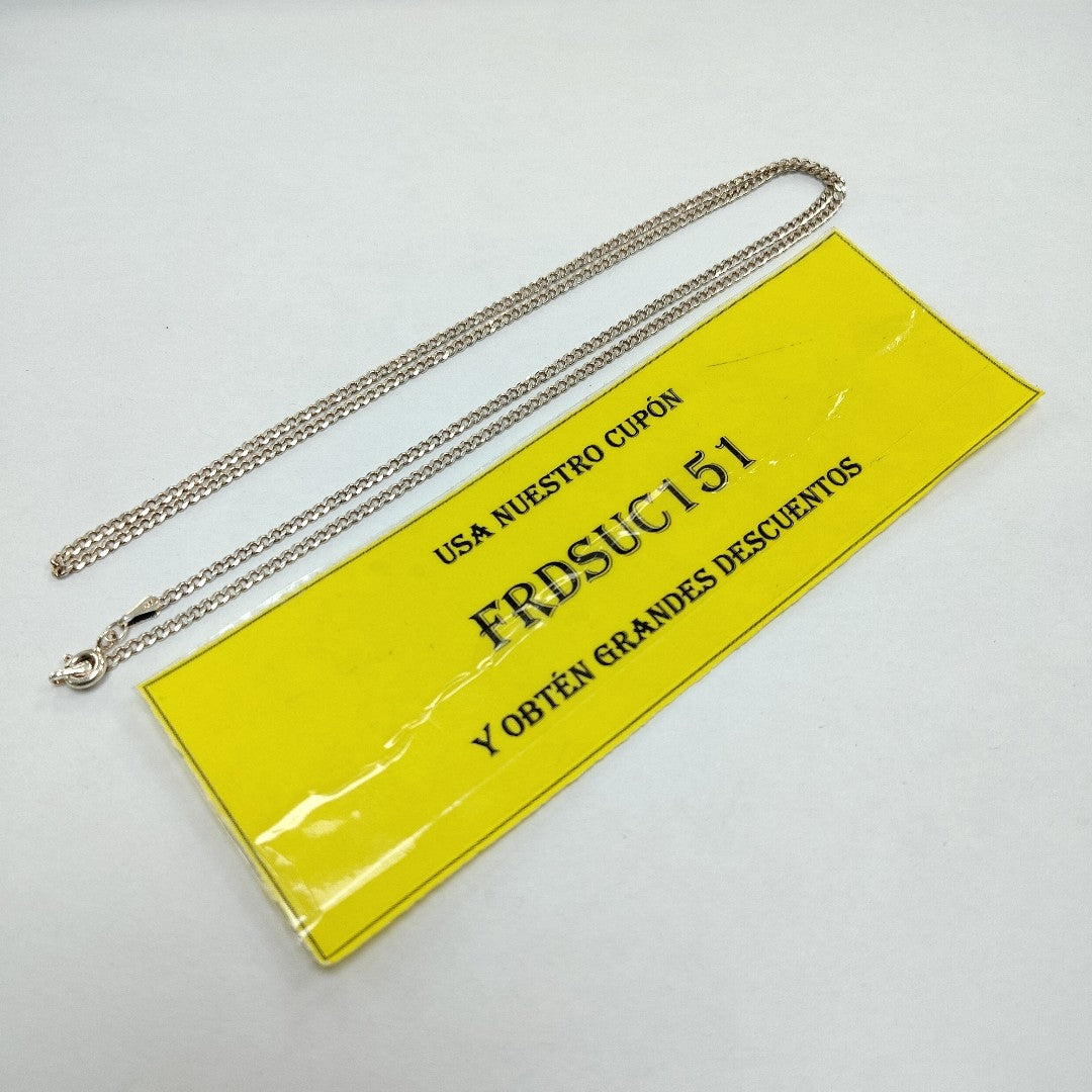 CADENA TEJIDO BARBADO PLATA .925 60 CM 6 GR (NUEVO)