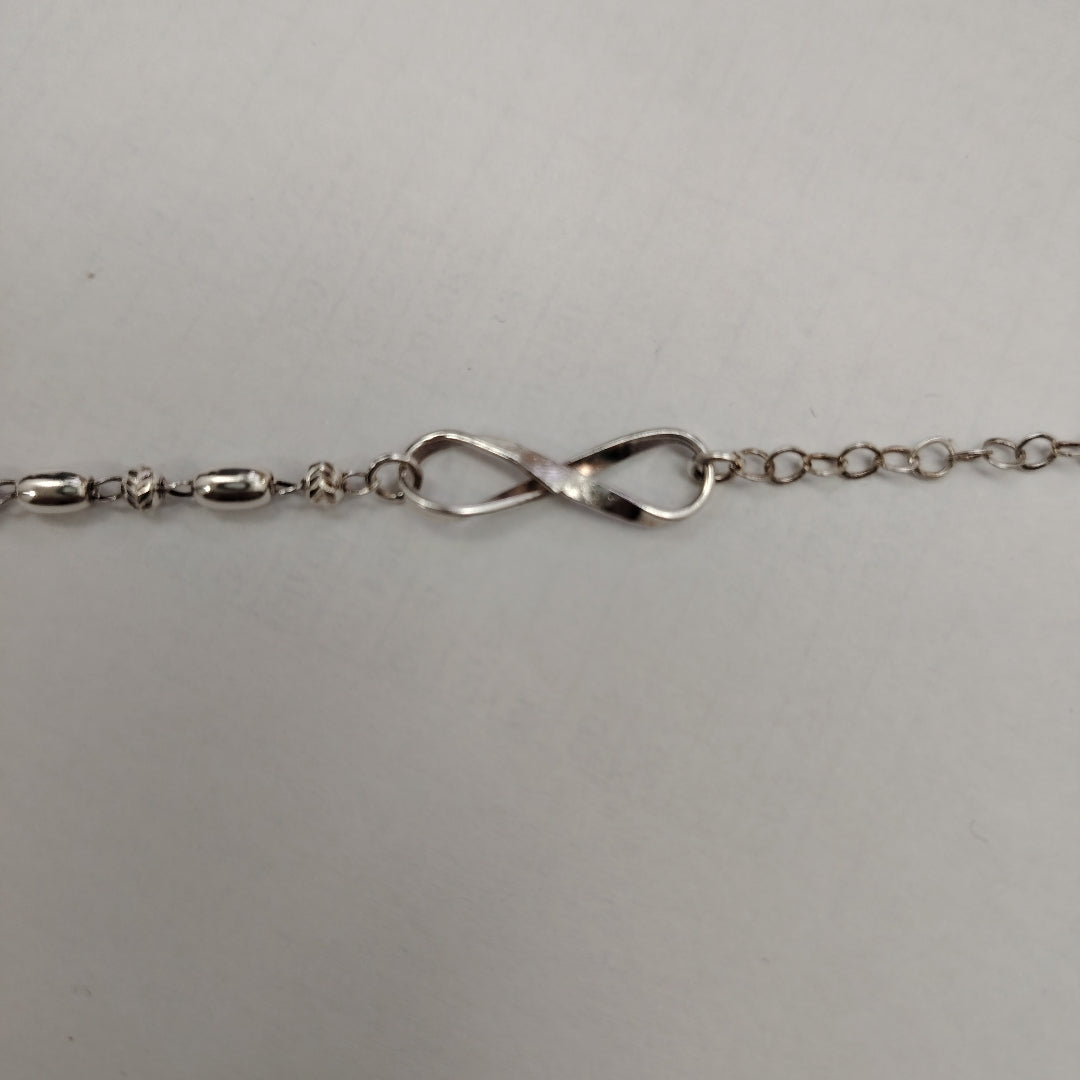 PULSERA TEJIDO INFINITO PLATA .925 18 CM 2.4 GR (NUEVO)