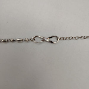 PULSERA TEJIDO INFINITO PLATA .925 18 CM 2.4 GR (NUEVO)