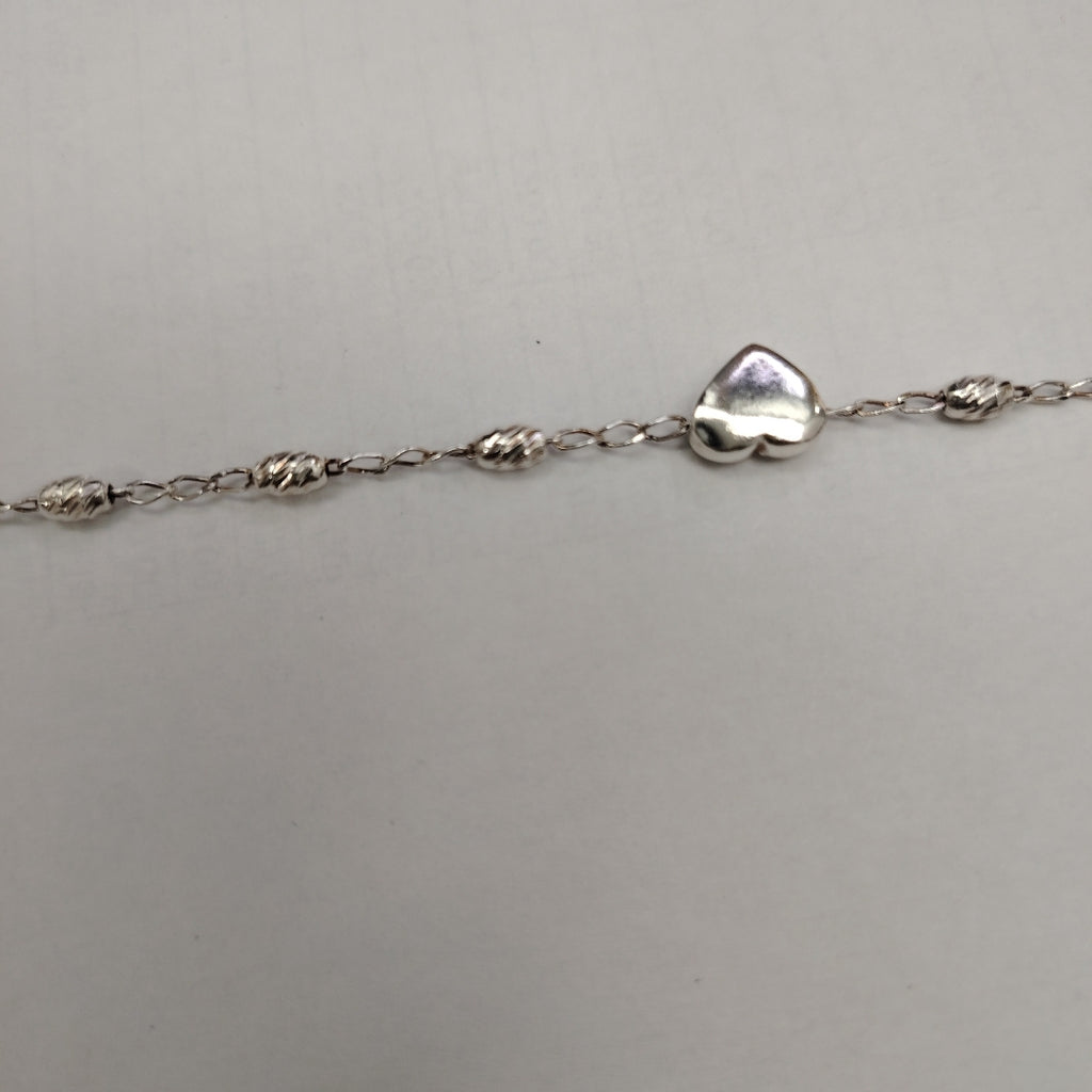 PULSERA TEJIDO CORAZON PLATA .925 18 CM 3.3 GR (NUEVO)