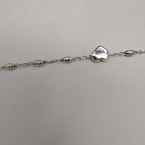 PULSERA TEJIDO CORAZON PLATA .925 18 CM 3.3 GR (NUEVO)