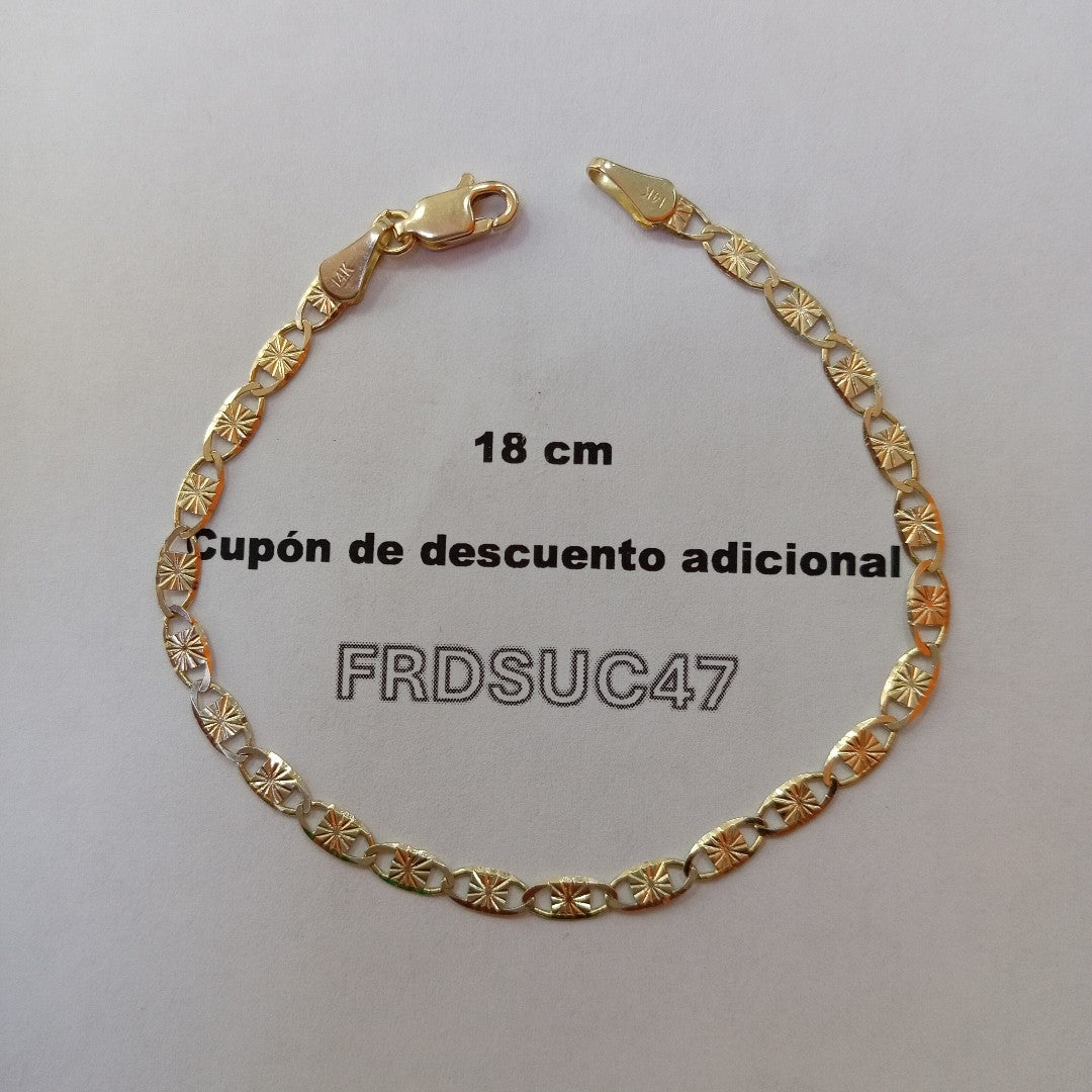 PULSERAS GUCHI ORO 14K 18 CM 2.8 GR (NUEVO)