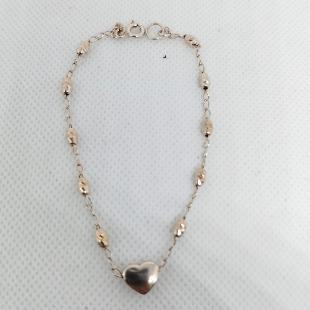 PULSERA TEJIDO CORAZON PLATA .925 18 CM 3.3 GR (NUEVO)