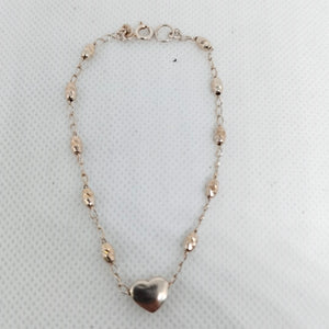 PULSERA TEJIDO CORAZON PLATA .925 18 CM 3.3 GR (NUEVO)