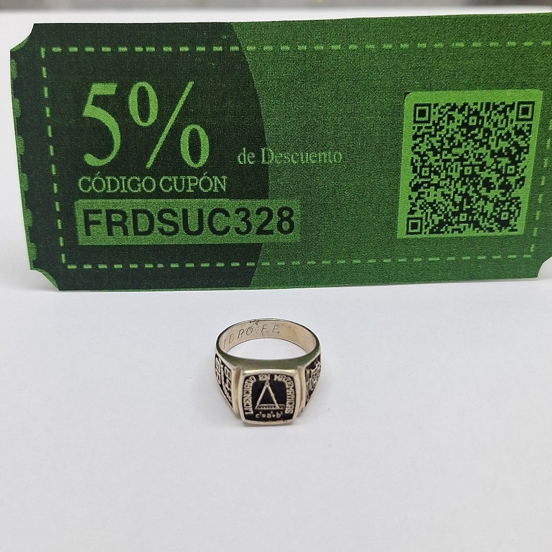 ANILLO DE GRADUACIÓN ORO 8 K 7.4 GRMS (SEMINUEVO)