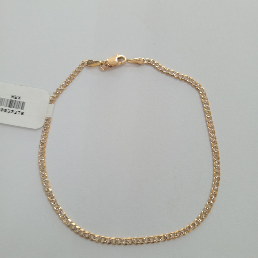 PULSERAS BARBADA DIAMANTADA ORO 14K 18 CM 2.4 GR (NUEVO)