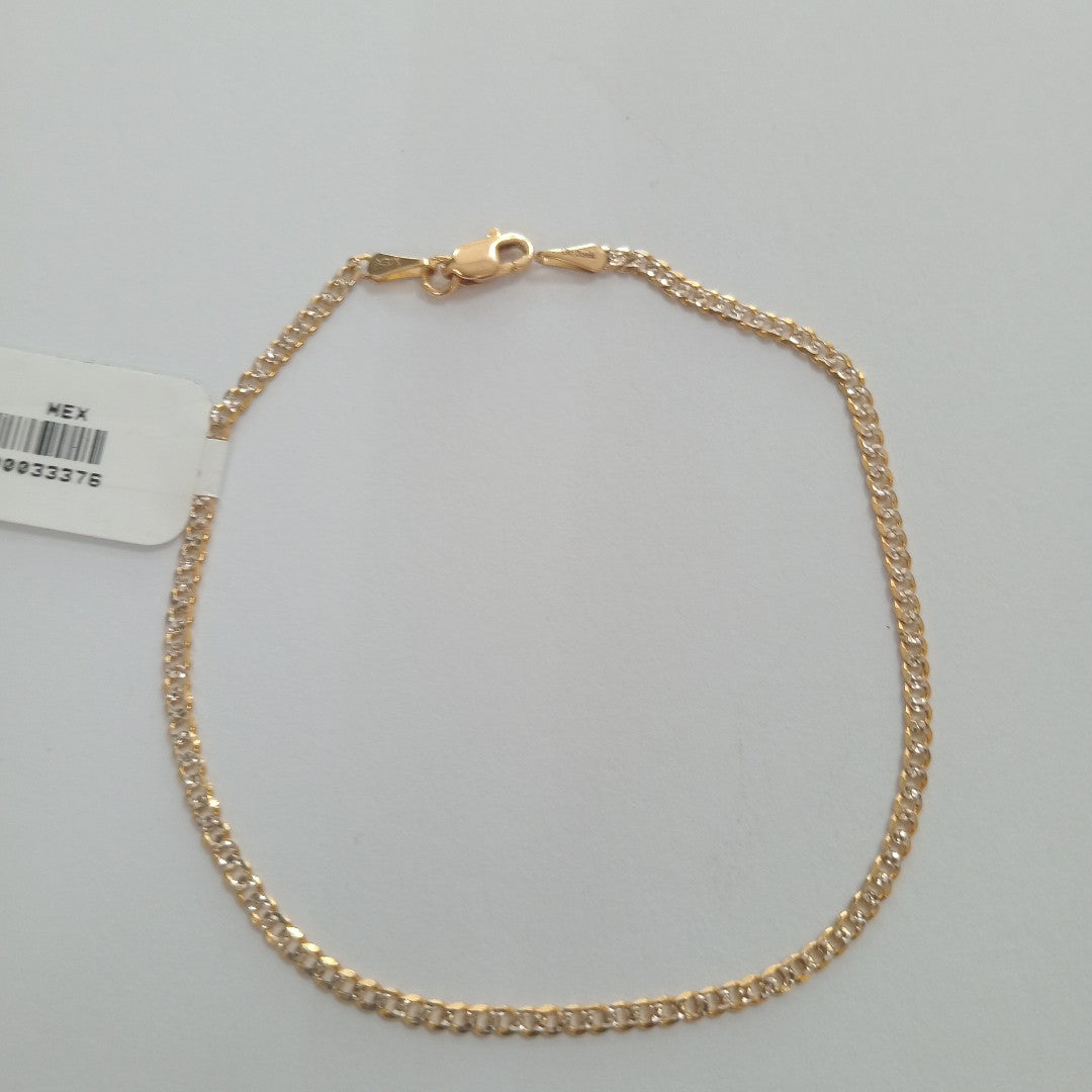 PULSERAS BARBADA DIAMANTADA ORO 14K 18 CM 2.4 GR (NUEVO)