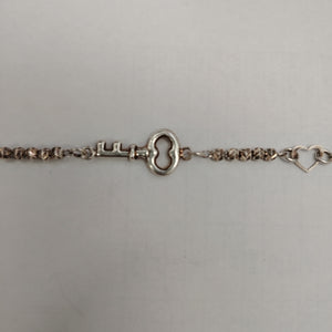 PULSERA TEJIDO LLAVE PLATA .925 18 CM 2.3 GR (NUEVO)