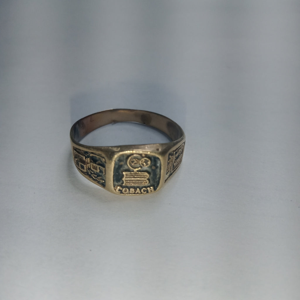 ANILLO DE GRADUACIÓN ORO 10 K 2.6 GRMS (SEMINUEVO)