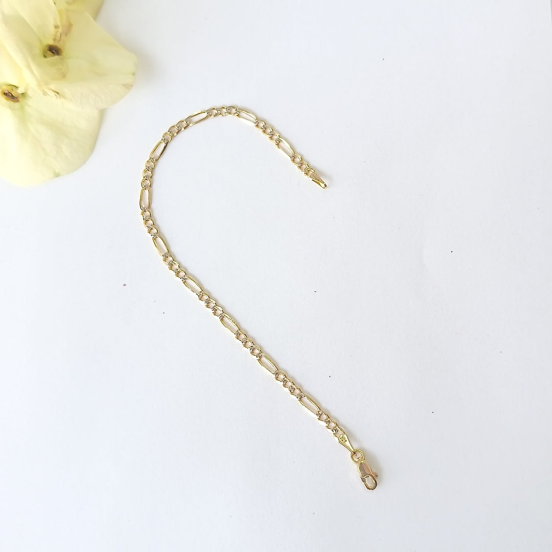 PULSERAS 3X1 DIAMANTADA ORO 14K 18 CM 3 GR (NUEVO)