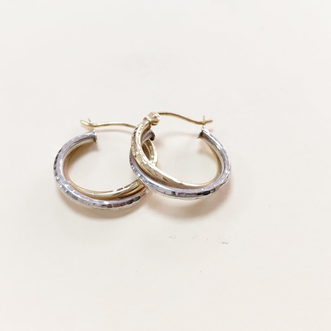 ARRACADAS PAR ORO COMBINADO 14 K 1.2 GRMS (SEMINUEVO)