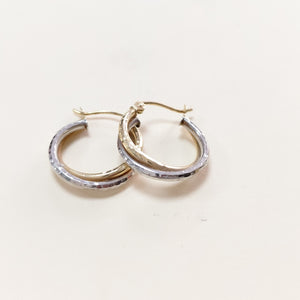 ARRACADAS PAR ORO COMBINADO 14 K 1.2 GRMS (SEMINUEVO)