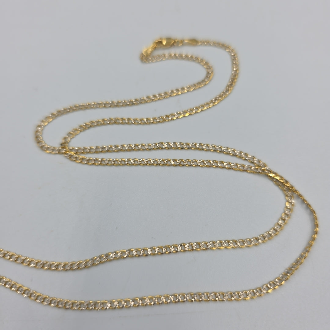 CADENAS BARBADA DIAMANTADA ORO 14K 60 CM 6.1 GR (NUEVO)