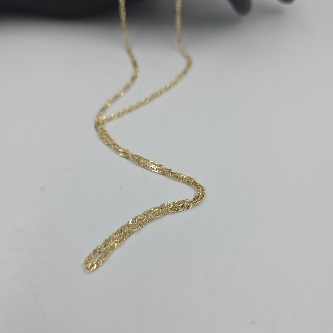 CADENAS TEJIDO MEDIO TORZAL ORO 10K 55 CM 2.5 GR (NUEVO)