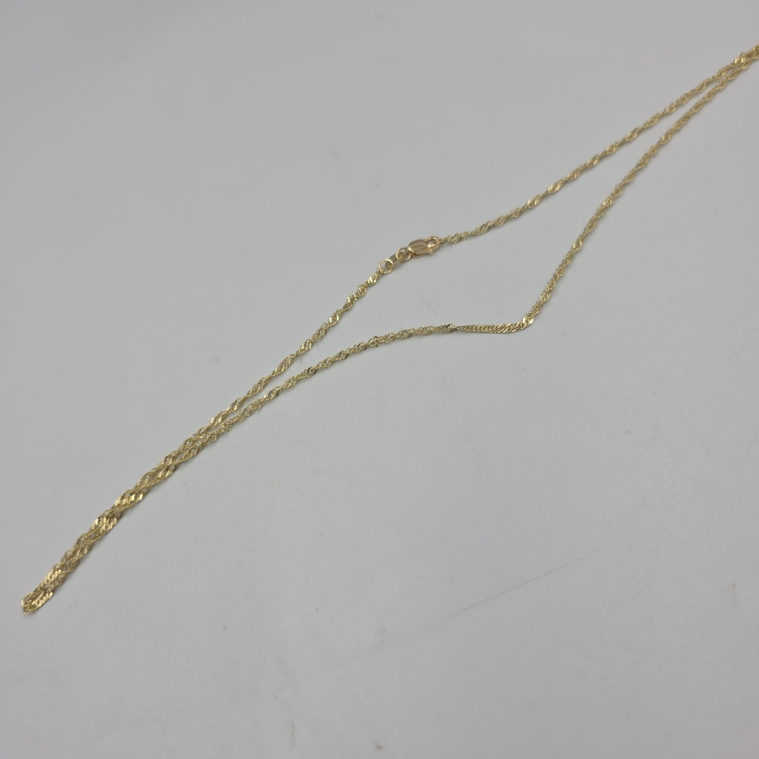 CADENAS TEJIDO MEDIO TZL ORO 14K 55 CM 3.1 GR (NUEVO)