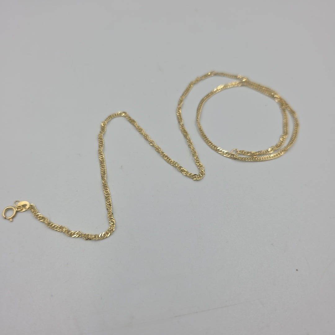 CADENAS TEJIDO MEDIO TORZAL ORO 10K 50 CM 4.1 GR (NUEVO)