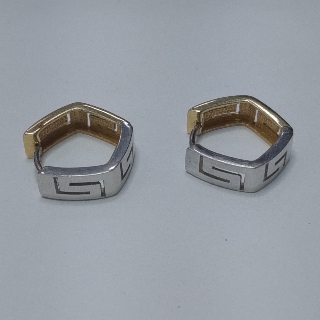 ARRACADAS PAR ORO COMBINADO 14 K 4,20 GRMS (SEMINUEVO)