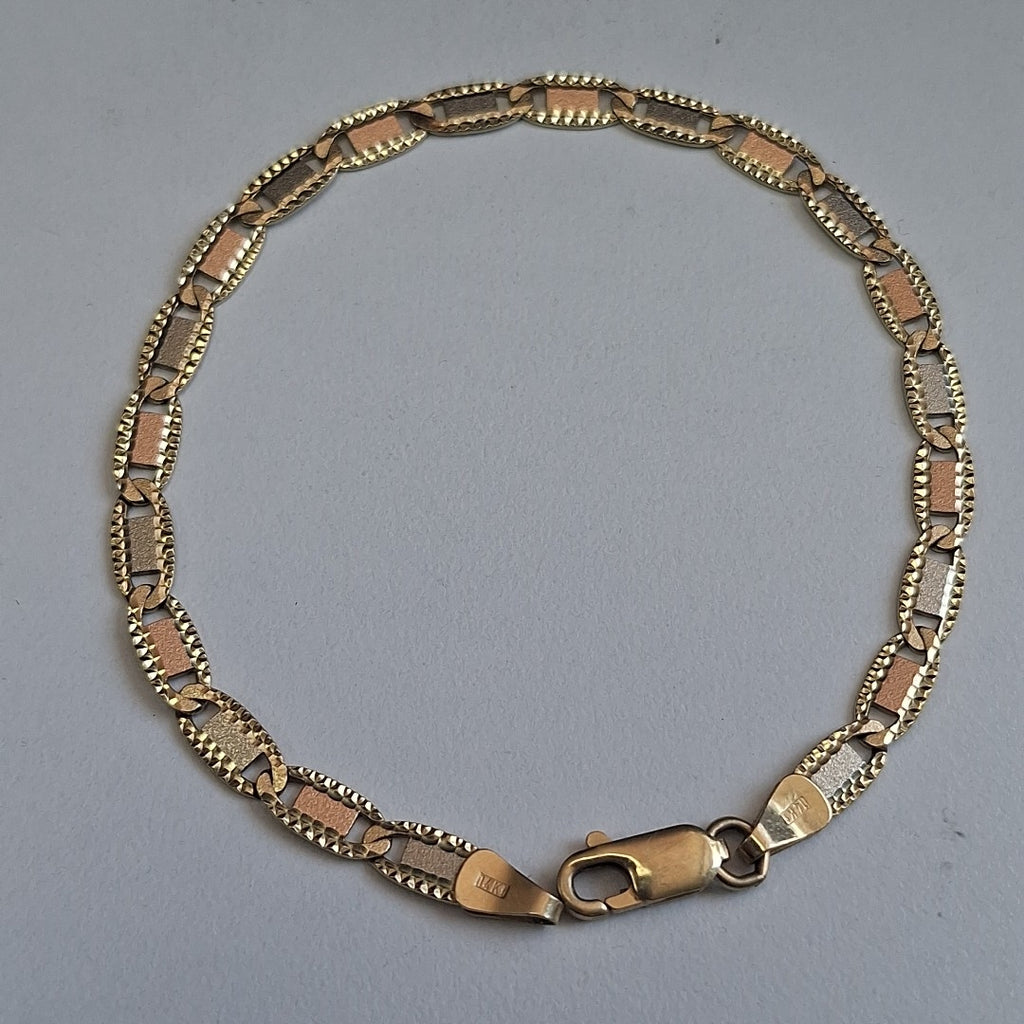 PULSERA ORO COMBINADO 14 K 5.7 GRMS (SEMINUEVO)