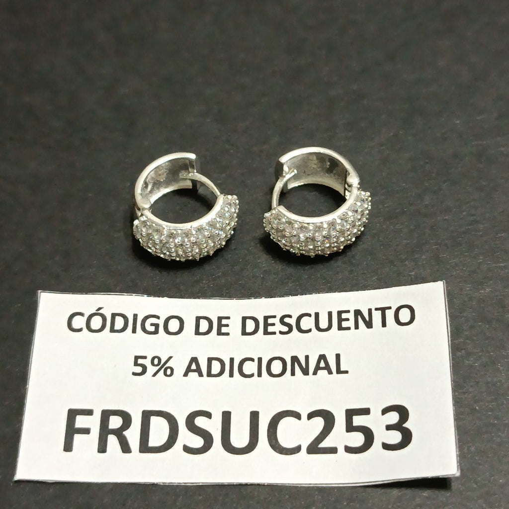 HUGGIES C/CIRCONIAS PLATA .925 5.5 GR (NUEVO)