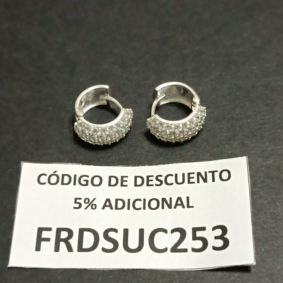 HUGGIES C/CIRCONIAS PLATA .925 5.5 GR (NUEVO)