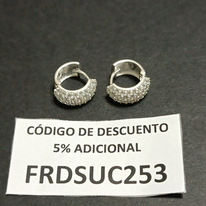 HUGGIES C/CIRCONIAS PLATA .925 5.5 GR (NUEVO)