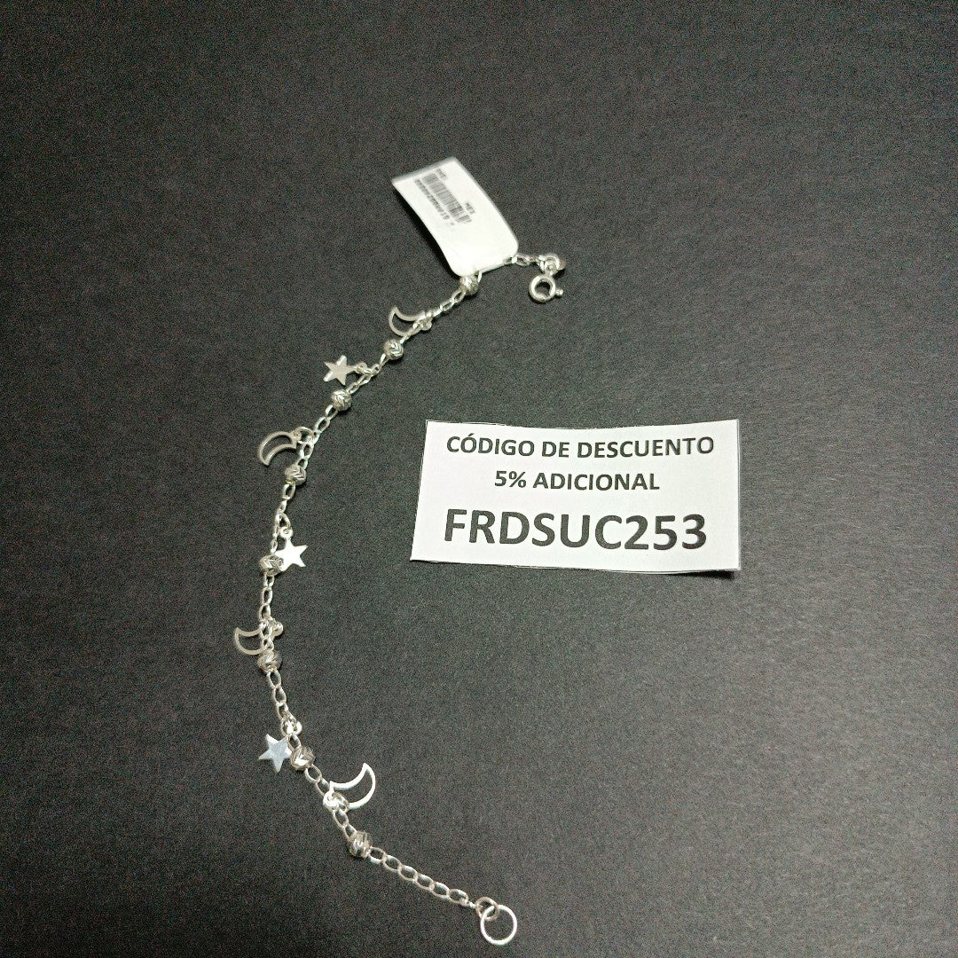 PULSERA TEJIDO TEJIDO ESPECIAL PLATA .925 18 CM 3.1 GR (NUEVO)