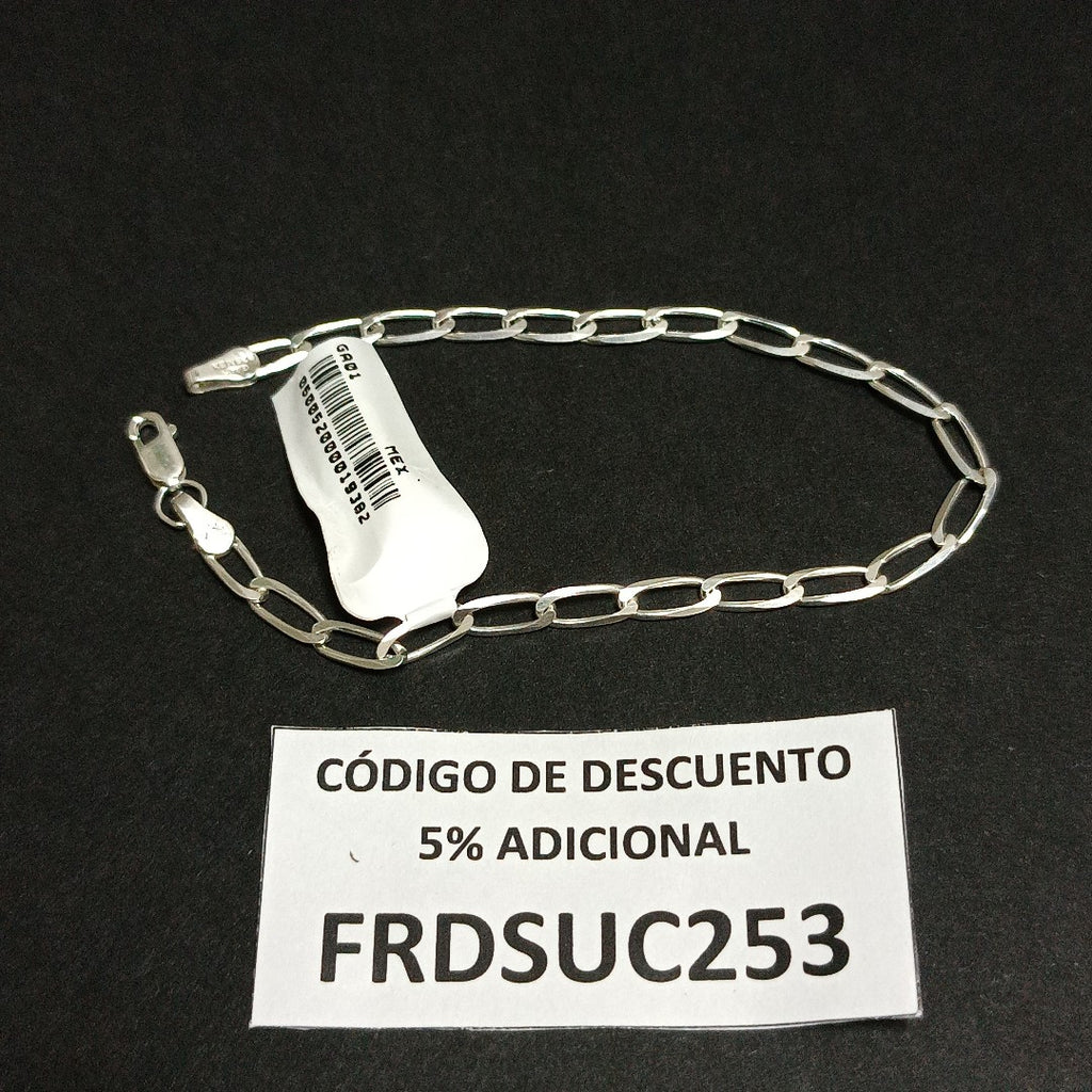PULSERA TEJIDO ESLABONES PLATA .925 21 CM 4 GR (NUEVO)