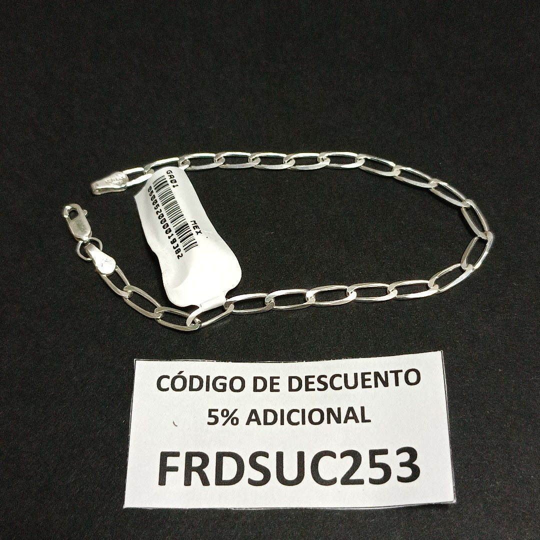 PULSERA TEJIDO ESLABONES PLATA .925 21 CM 4 GR (NUEVO)