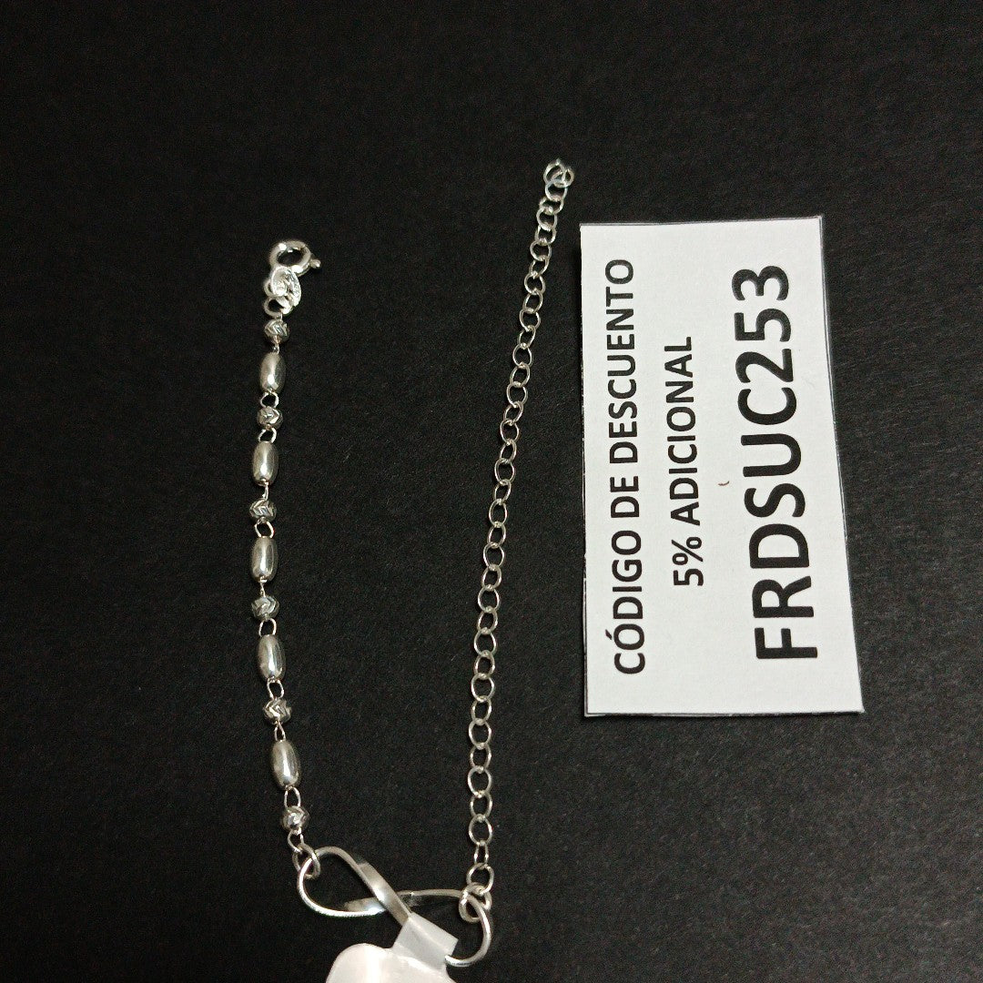 PULSERA TEJIDO INFINITO PLATA .925 18 CM 2.3 GR (NUEVO)