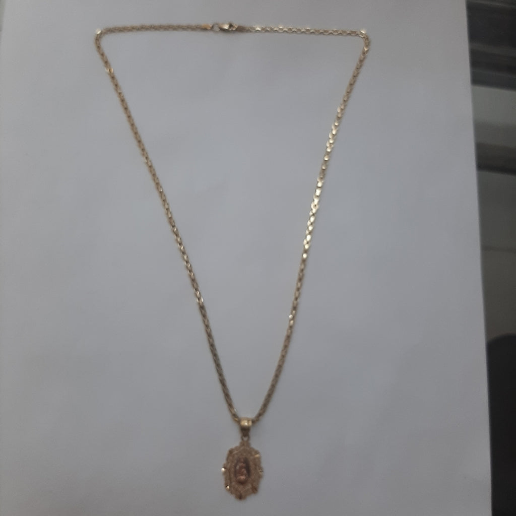 CADENA, MEDALLA RELIGIOSA ORO, ORO COMBINADO 10 K 6.2 GRMS (SEMINUEVO)