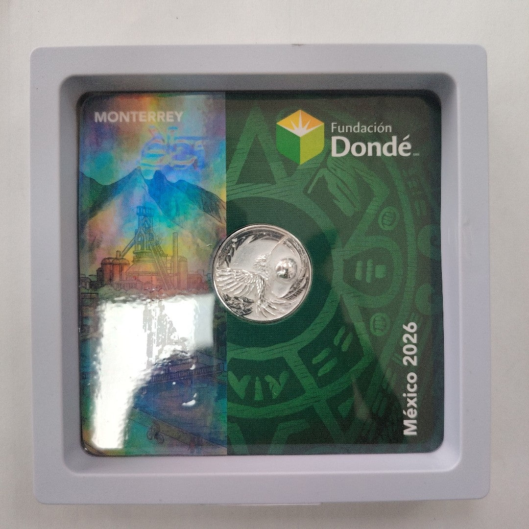 MEDALLA CONMEMORATIVA FRD FÚTBOL MOTIVO COLIBRI PLATA .925 8 GR (NUEVO)