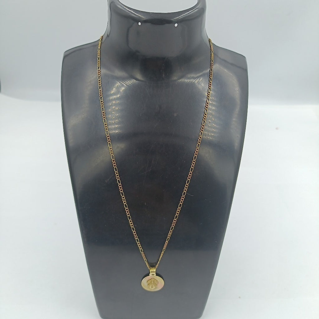 CADENA, MEDALLA RELIGIOSA ORO 10 K 3.1 GRMS (SEMINUEVO)
