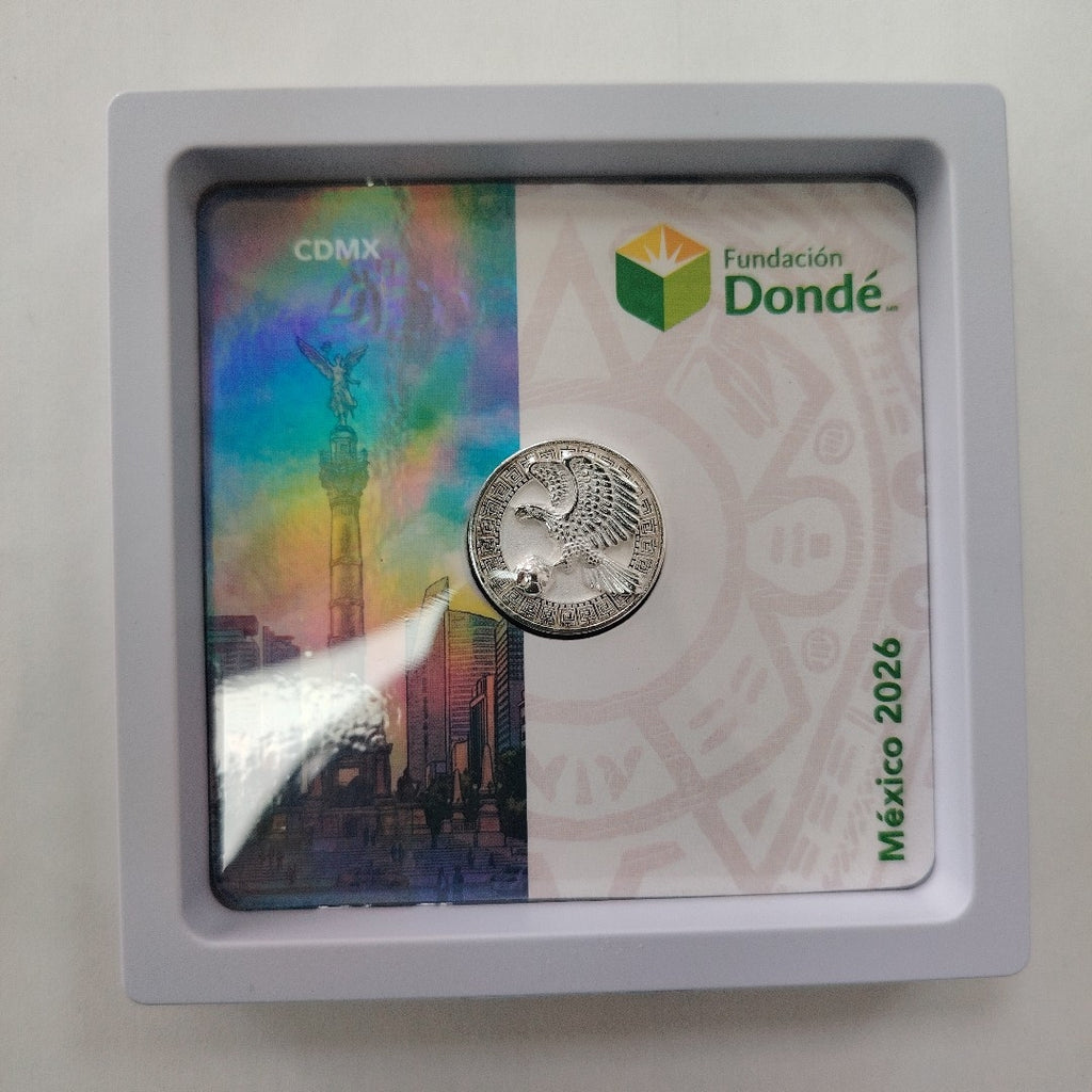 MEDALLA CONMEMORATIVA FRD FÚTBOL MOTIVO ÁGUILA PLATA .925 8.9 GR (NUEVO)