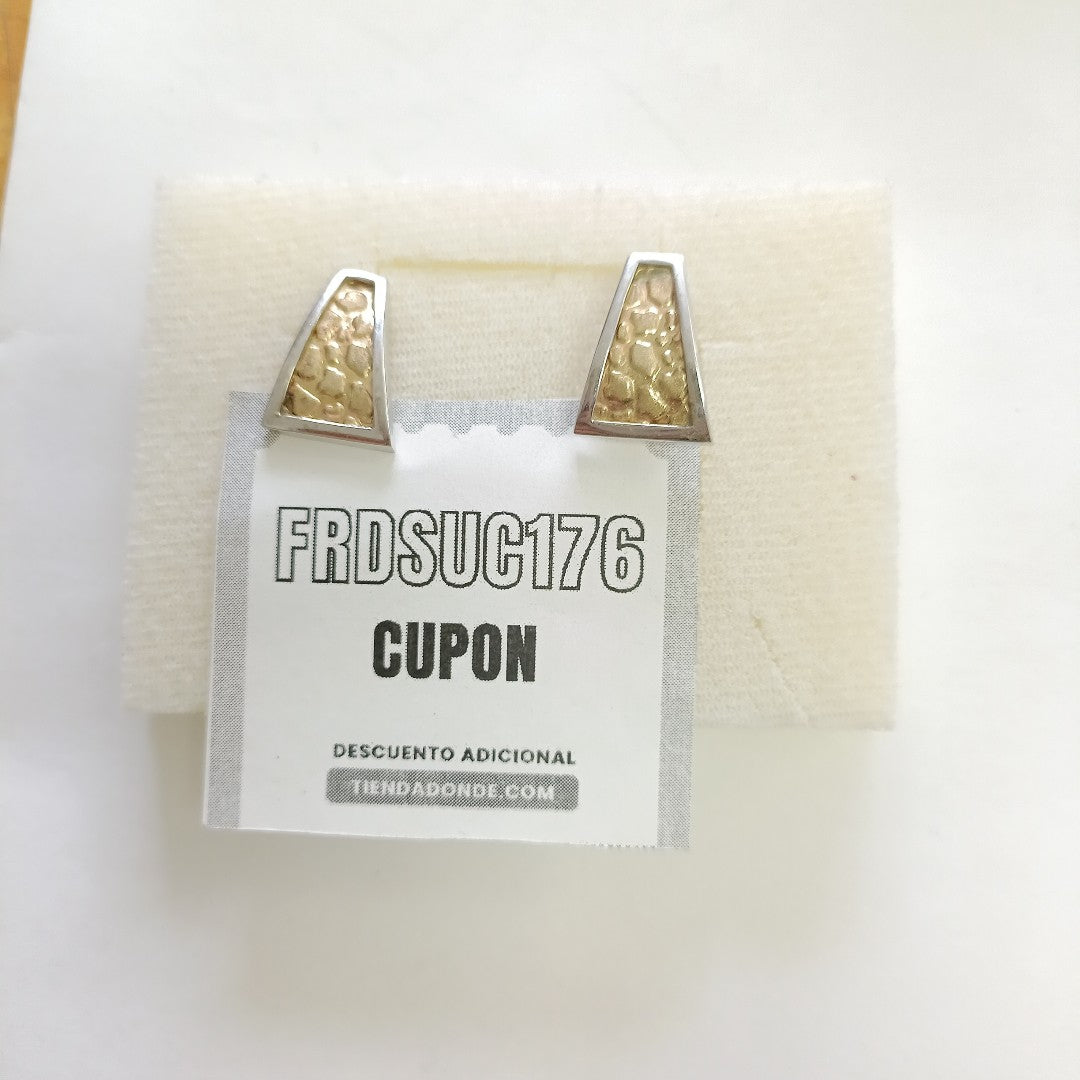 ARETES PAR ORO COMBINADO 10 K 3,80 GRMS (SEMINUEVO)