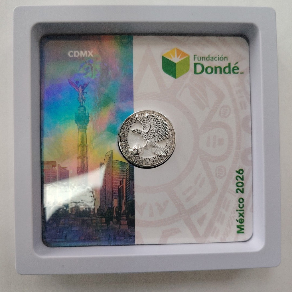 MEDALLA CONMEMORATIVA FRD FÚTBOL MOTIVO ÁGUILA PLATA .925 8.9 GR (NUEVO)