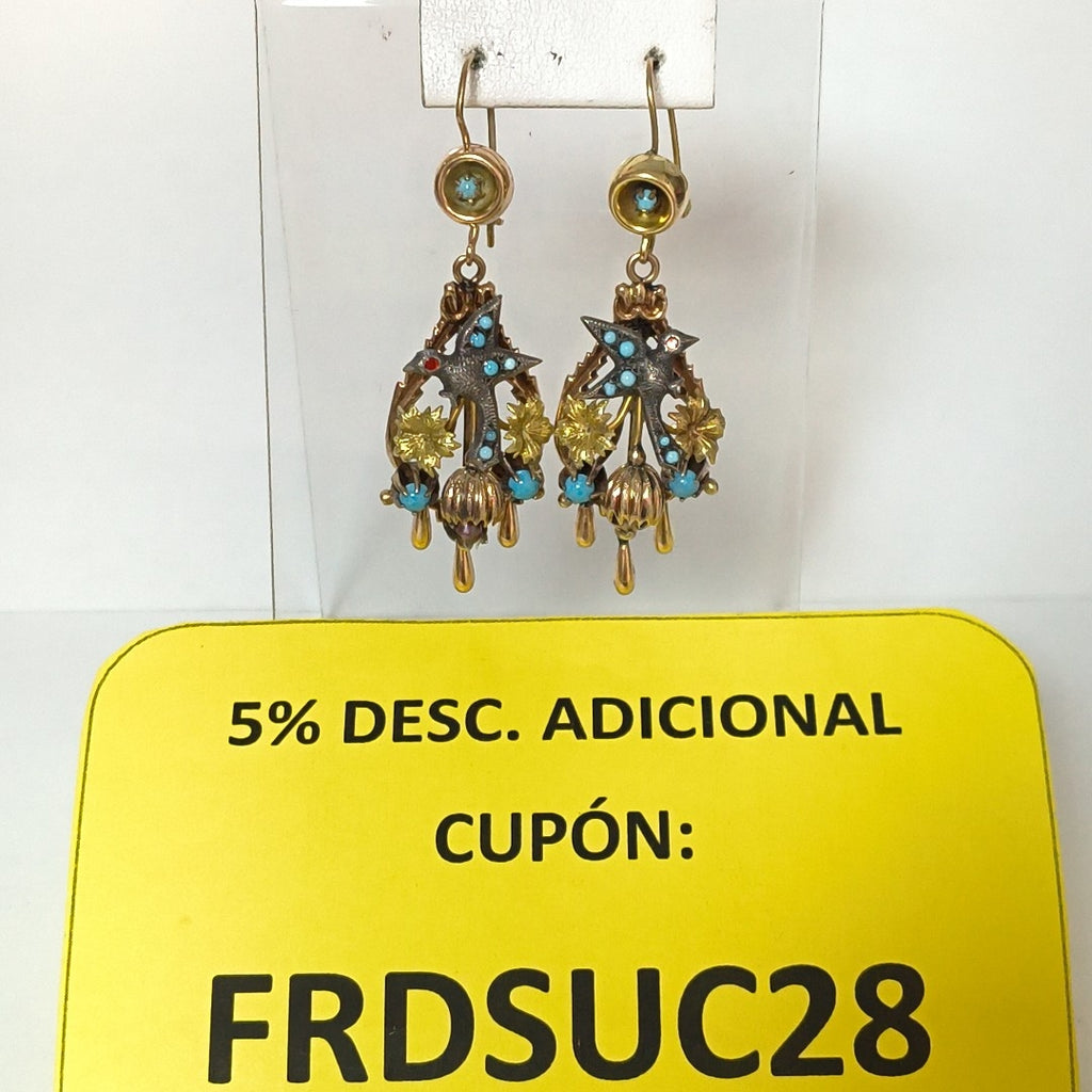 ARETES PAR ORO 8 K 11.6 GRMS (SEMINUEVO)