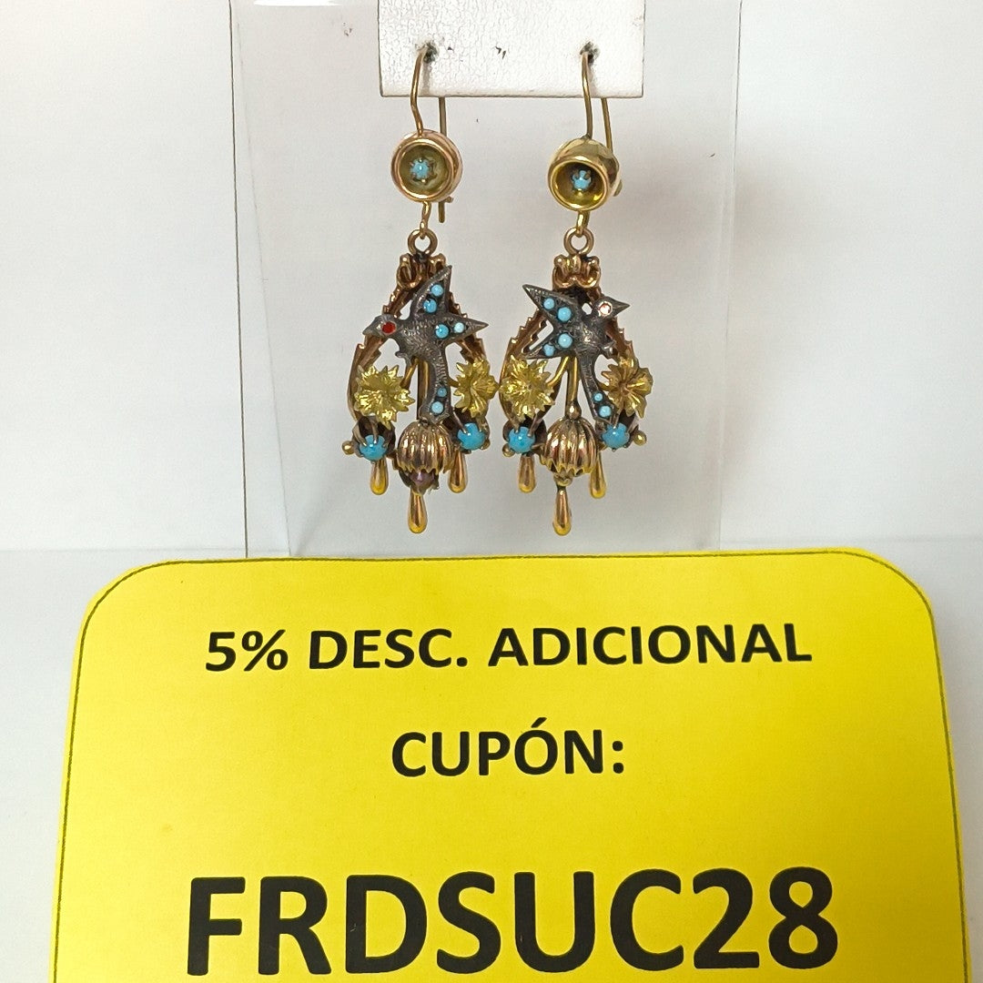 ARETES PAR ORO 8 K 11.6 GRMS (SEMINUEVO)