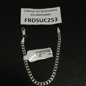 PULSERA TEJIDO BARBADA PLATA .925 16 CM 4.1 GR (NUEVO)