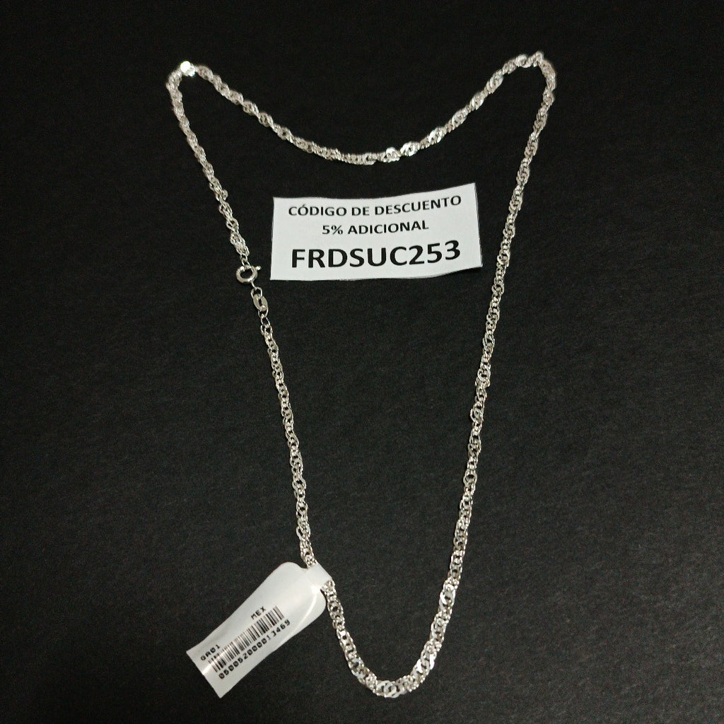 CADENA TEJIDO MEDIO TORZAL PLATA .925 55 CM 6.1 GR (NUEVO)