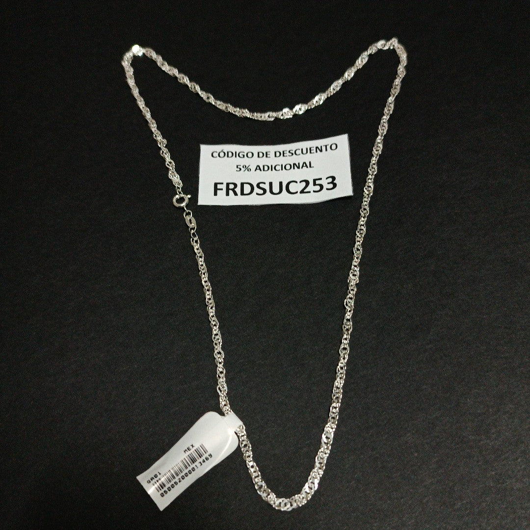 CADENA TEJIDO MEDIO TORZAL PLATA .925 55 CM 6.1 GR (NUEVO)